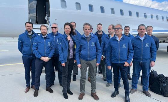 IAEA Director General Rafael Grossi (centre) sets off with a team of experts on safety, security and protection during a business trip to the Chernobyl nuclear power plant in Ukraine.