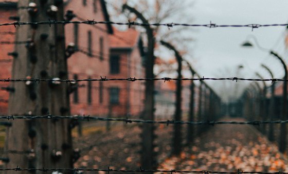 The former Auschwitz-Birkenau concentration camp in southern Poland. The former Auschwitz-Birkenau concentration camp in southern Poland.