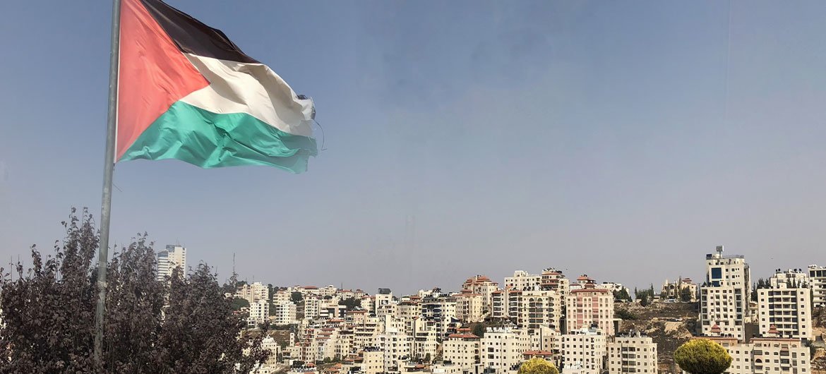 The Palestinian Flag in the West Bank city of Ramallah. The Palestinian Flag in the West Bank city of Ramallah.