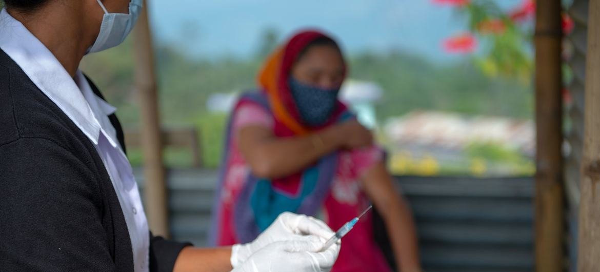 COVID vaccines are being administered at a village clinic in Kohima, India. COVID vaccines are being administered at a village clinic in Kohima, India.