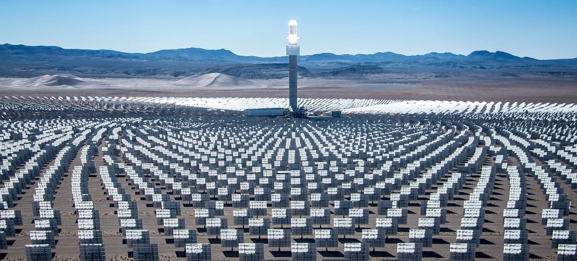 Solar power crescent dunes in Nevada, California. Solar power crescent dunes in Nevada, California.