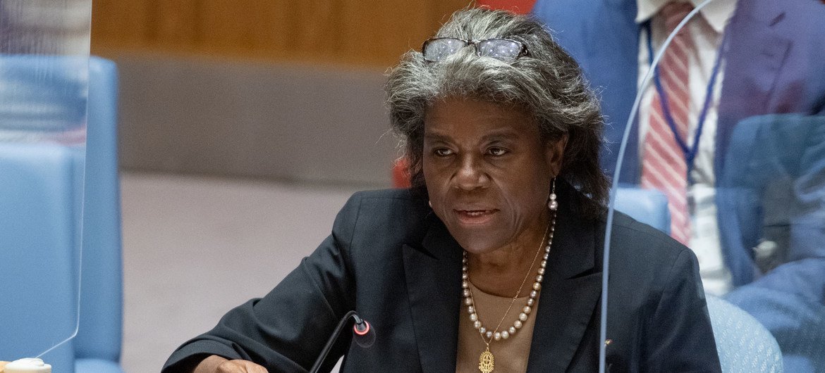 Ambassador Linda Thomas-Greenfield of the United States addresses the Security Council meeting on the situation in Afghanistan. Ambassador Linda Thomas-Greenfield of the United States addresses the Security Council meeting on the situation in Afghanistan.