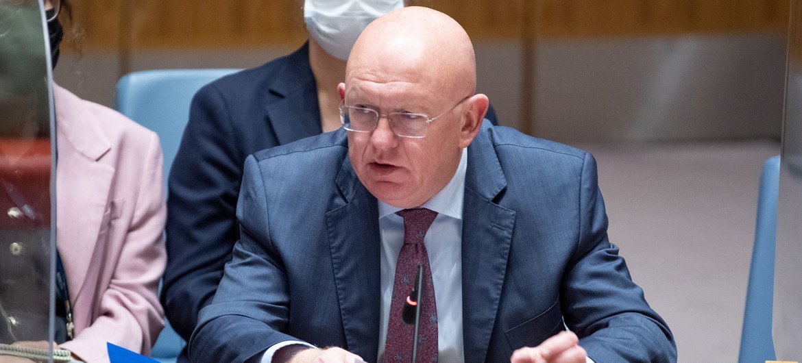 Ambassador Vassily Nebenzia of the Russian Federation addresses the Security Council meeting on the situation in Afghanistan. Ambassador Vassily Nebenzia of the Russian Federation addresses the Security Council meeting on the situation in Afghanistan.