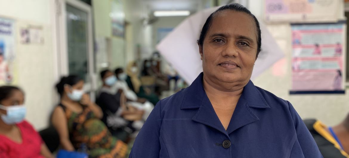 Nurse Udeni Dematapaksh is always ready to help everyone in Kuppiyawatta.