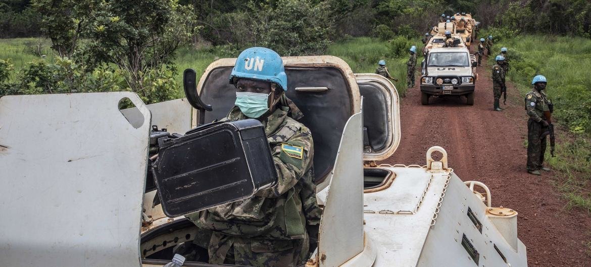 MINUSCA peacekeepers on patrol in Central African Republic MINUSCA peacekeepers on patrol in Central African Republic