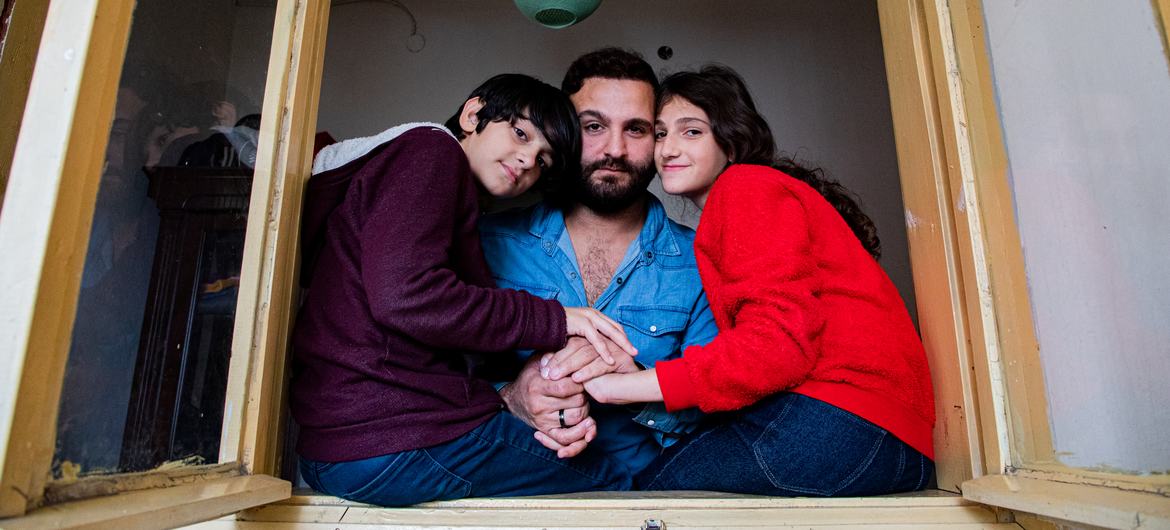 Leyla with her twelve-year-old son and thirteen-year-old daughter. Leyla with her twelve-year-old son and thirteen-year-old daughter.