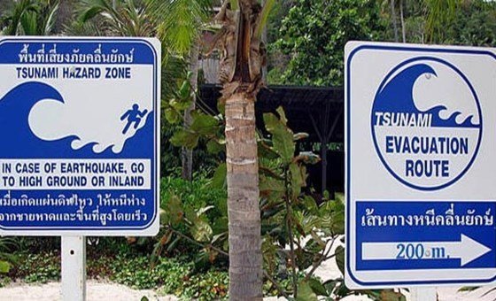 Tsunami warning sign (file)