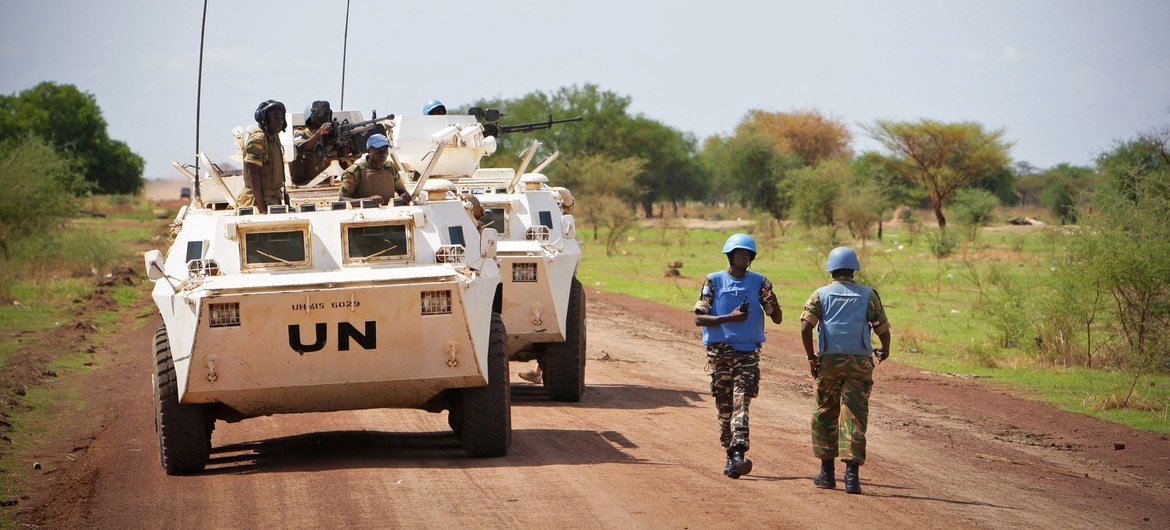 UN peacekeepers on patrol in Abyei. UN peacekeepers on patrol in Abyei.
