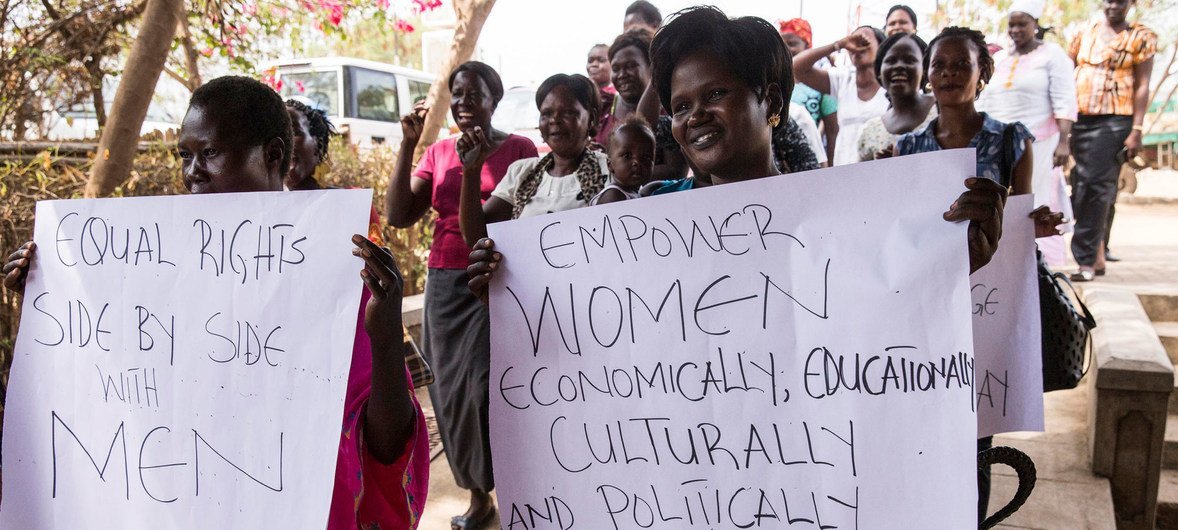 Women in in Juba, South Sudan, march for gender parity by the year 2030. (file) Women in in Juba, South Sudan, march for gender parity by the year 2030. (file)