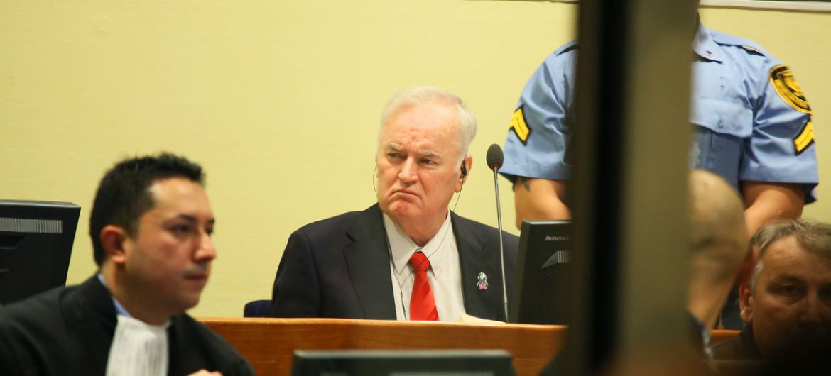Ratko Mladic, former commander of the Bosnian Serb Army, was convicted of multiple counts of genocide, crimes against humanity and war crimes, in November 2017. Ratko Mladic, former commander of the Bosnian Serb Army, was convicted of multiple counts of genocide, crimes against humanity and war crimes, in November 2017.