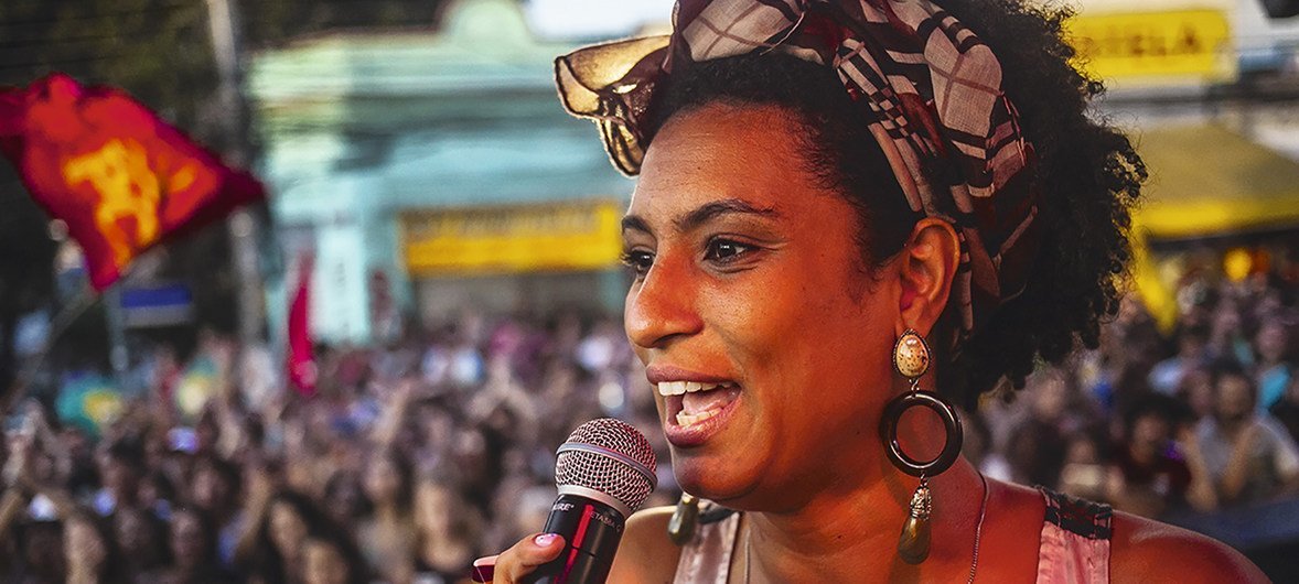 Brazilian politician and human rights activist Marielle Franco was assassinated in Rio de Janeiro on 14 May 2018. Brazilian politician and human rights activist Marielle Franco was assassinated in Rio de Janeiro on 14 May 2018.