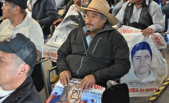 Family members of the young disappeared in Ayotzinapa. Family members of the young disappeared in Ayotzinapa.